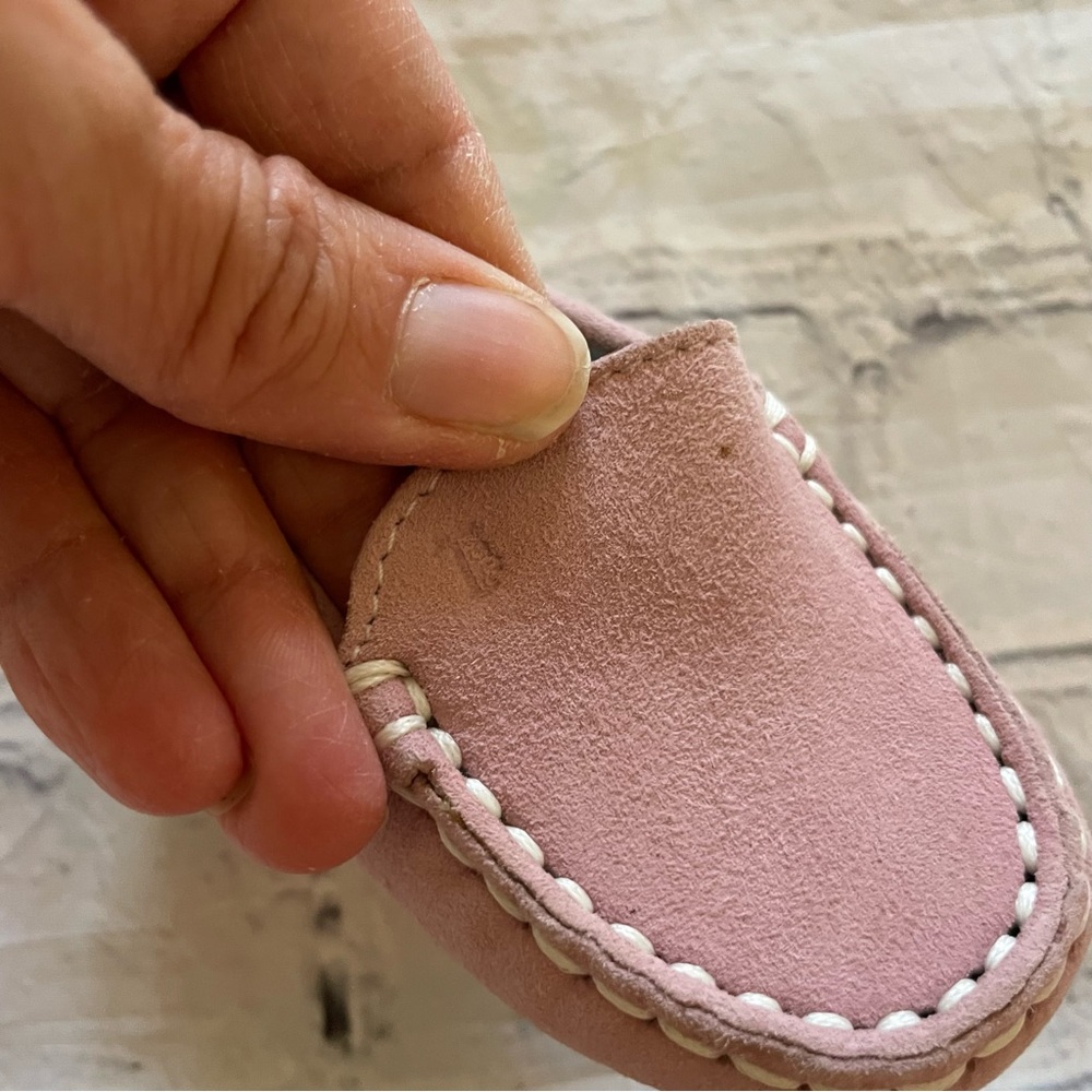 Baby Tod's Junior Pink Suede Loafers - Picture 6 of 6